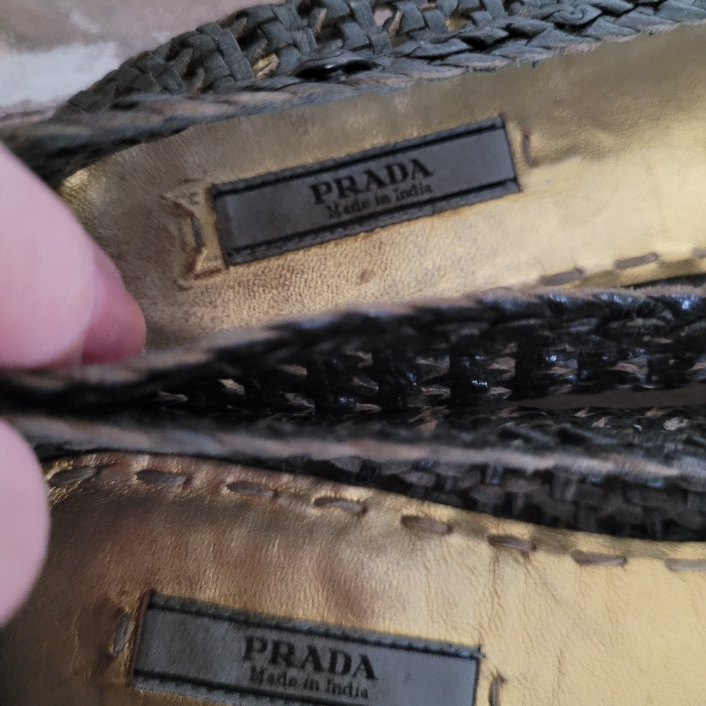 Prada Black Woven Flats - Picture 6 of 9